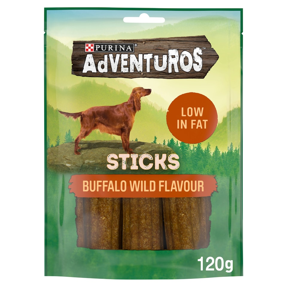 image 1 of Adventuros Sticks Dog Treats Buffalo Flavour 120g
