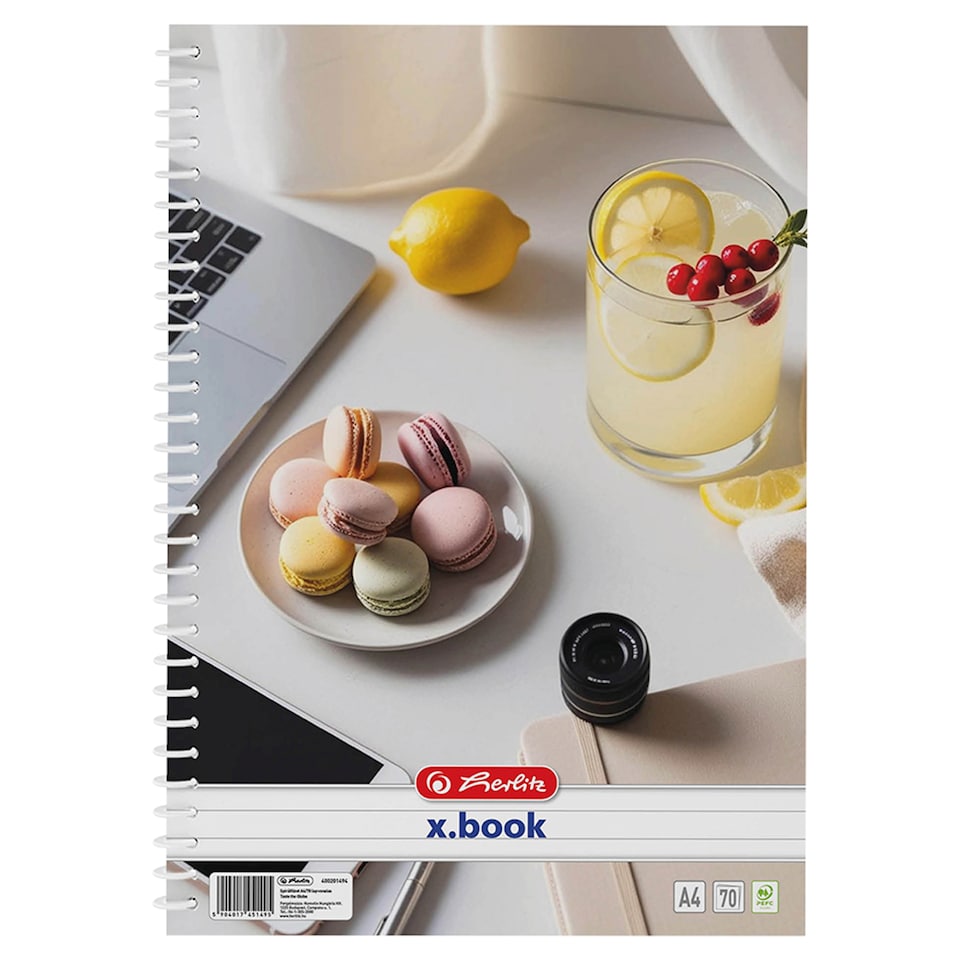 Herlitz x.book Travel vonalas spirálfüzet 70 lapos A4