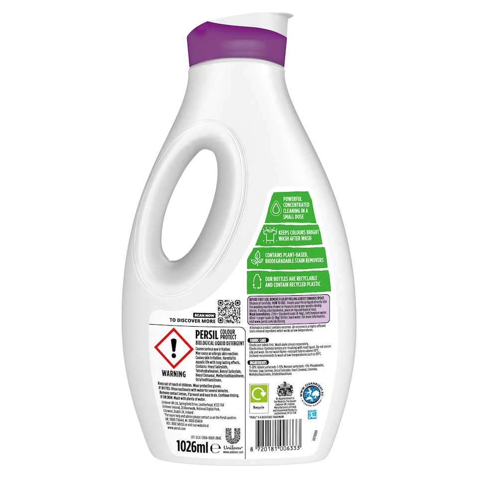 image 1 of Persil Colour Protect Biological Liquid 38 Washes 1026Ml