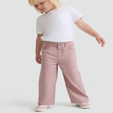 F&F Girls Pure Cotton Wide Leg Jeans in Pink
