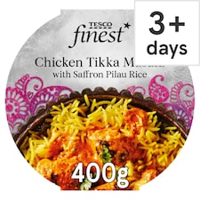 Tesco Finest Chicken Tikka Masala Saffron Pilau Rice 400G