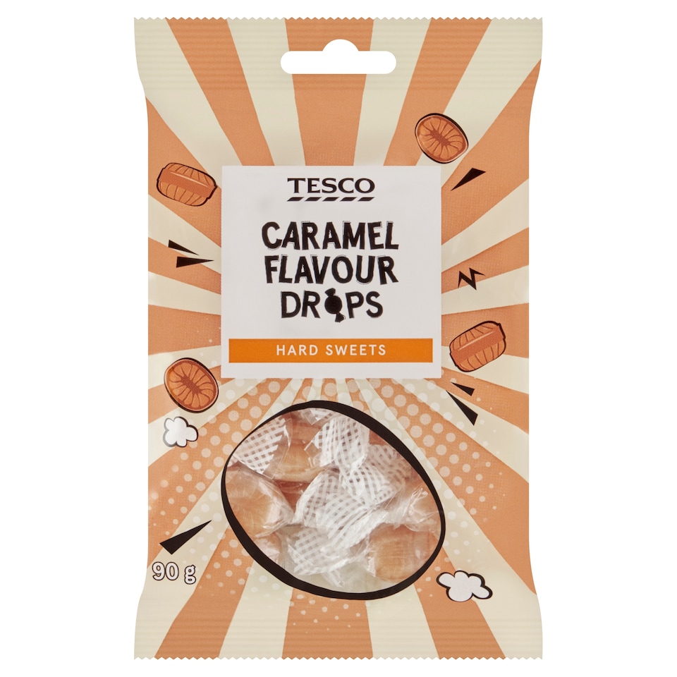 Tesco tejszínes, karamellizált töltetlen keménycukorka 90 g