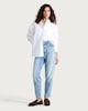 image 2 of F&F High Rise Slim Fit Mom Jeans in Blue