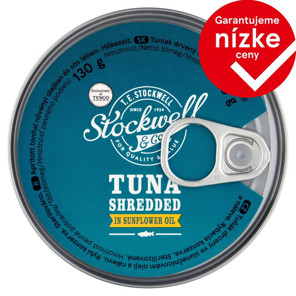Stockwell & Co. Tuniak drvený v slnečnicovom oleji a náleve 185 g