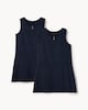 image 2 of F&F Girls School 2-Pack Generous Fit Pinafores in Navy