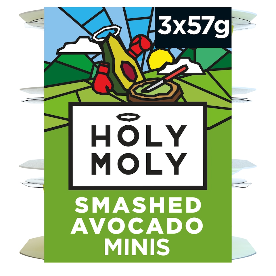 image 1 of Holy Moly Smashed Avocado 3 x 57g