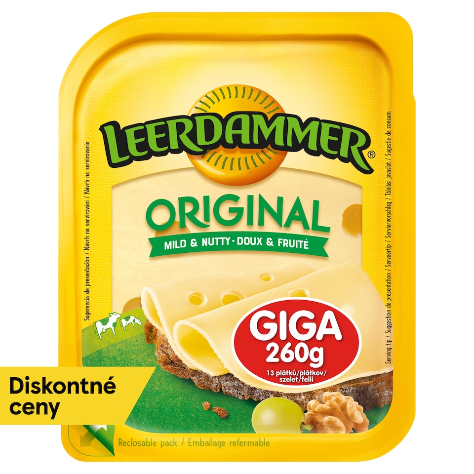 Leerdammer Original Giga 13 plátkov 260 g
