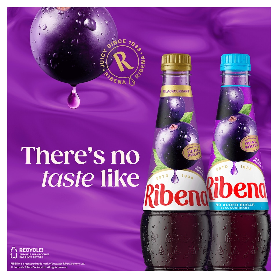 image 1 of Ribena Blackcurrant Squash No Added Sugar 1.5L