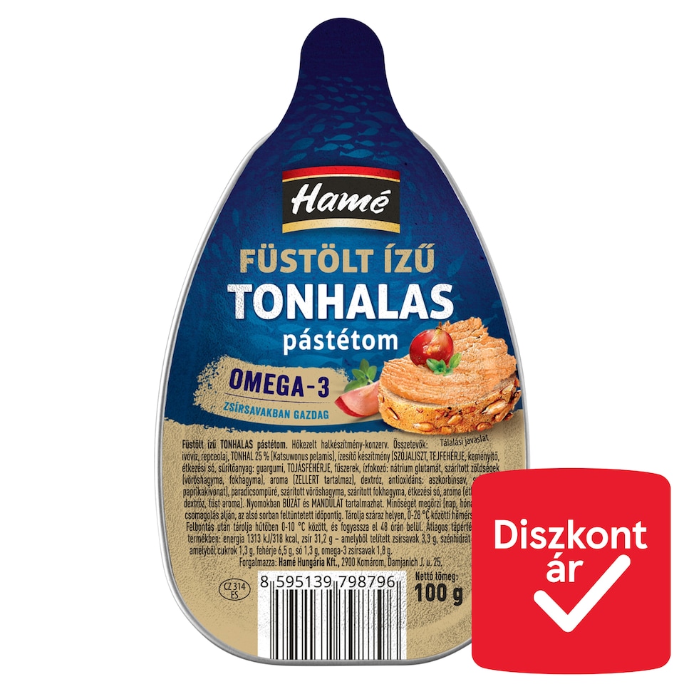 Hamé füstölt ízű tonhalas pástétom 100 g