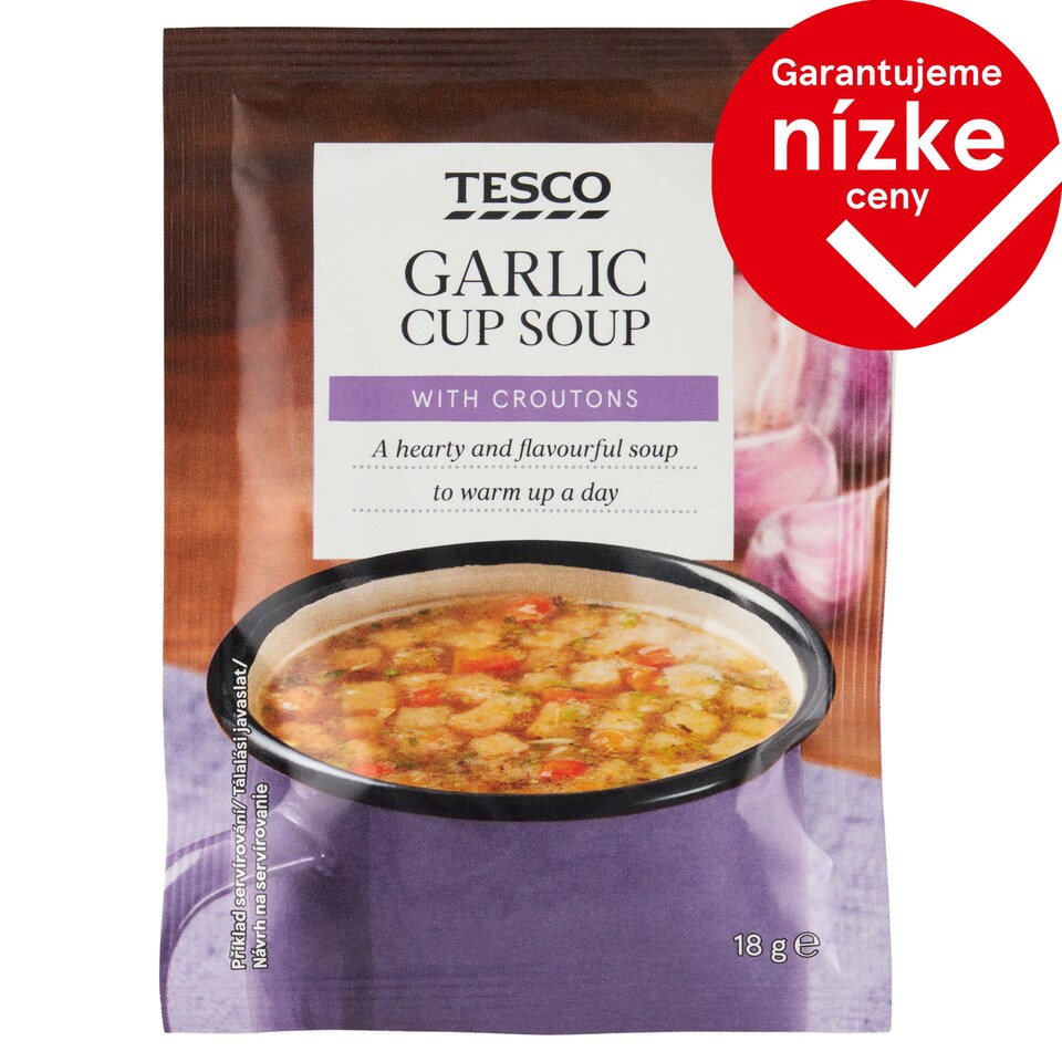 Tesco Instantná cesnaková polievka s krutónmi 18 g