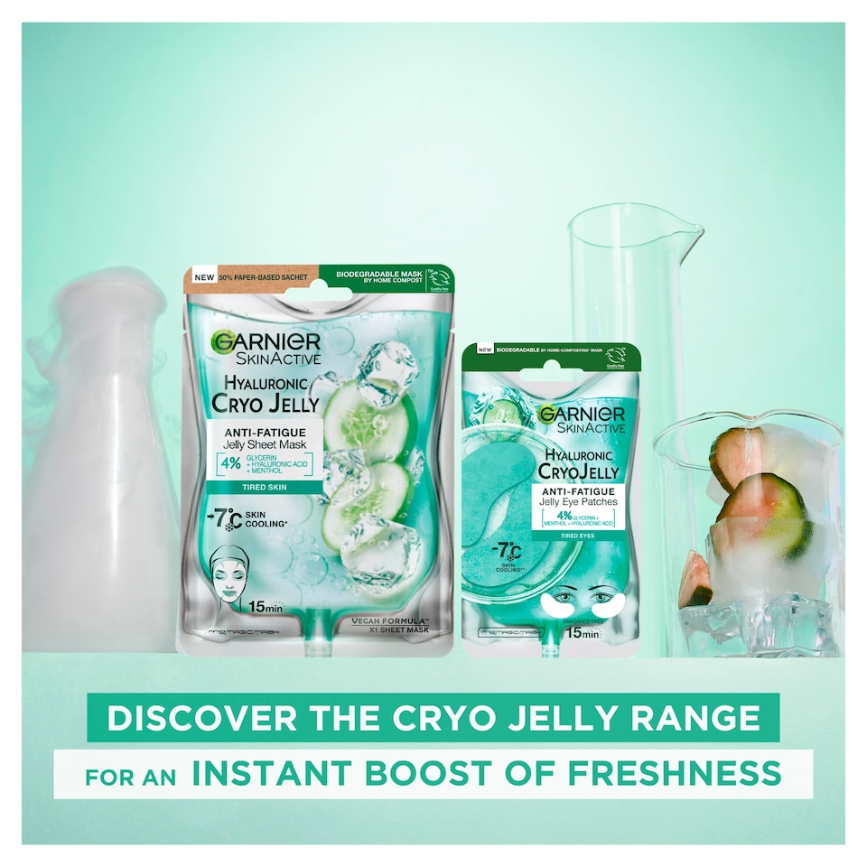 image 1 of Garnier Skinactive Hyaluronic Cryo Jelly Eye Patches 5g