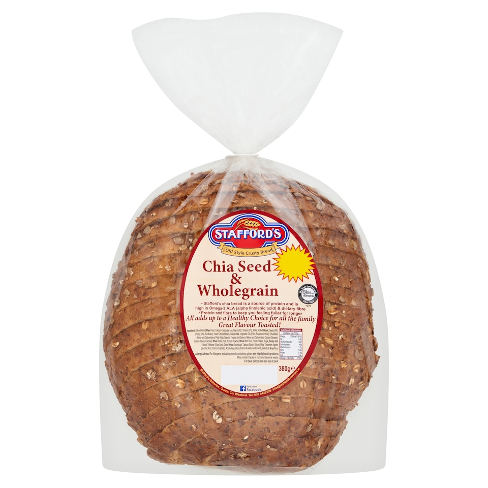 Stafford's Bkry Chia Seed And Wholegrain Bread 380G
