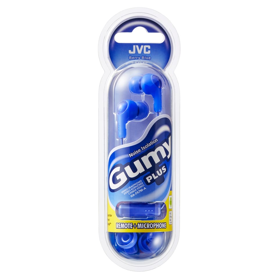 JVC HA-FX7M Gumy Plus Wired In Ear Headphones Berry Blue
