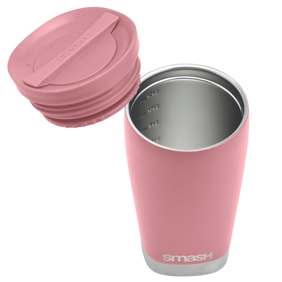 image 1 of Smash Pink Twist & Lock Coffee Cup 350ml