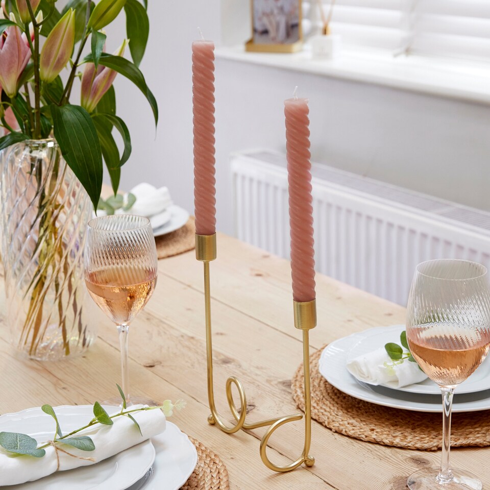 image 1 of Chapter B Dual Gold Tapered Candle Holder