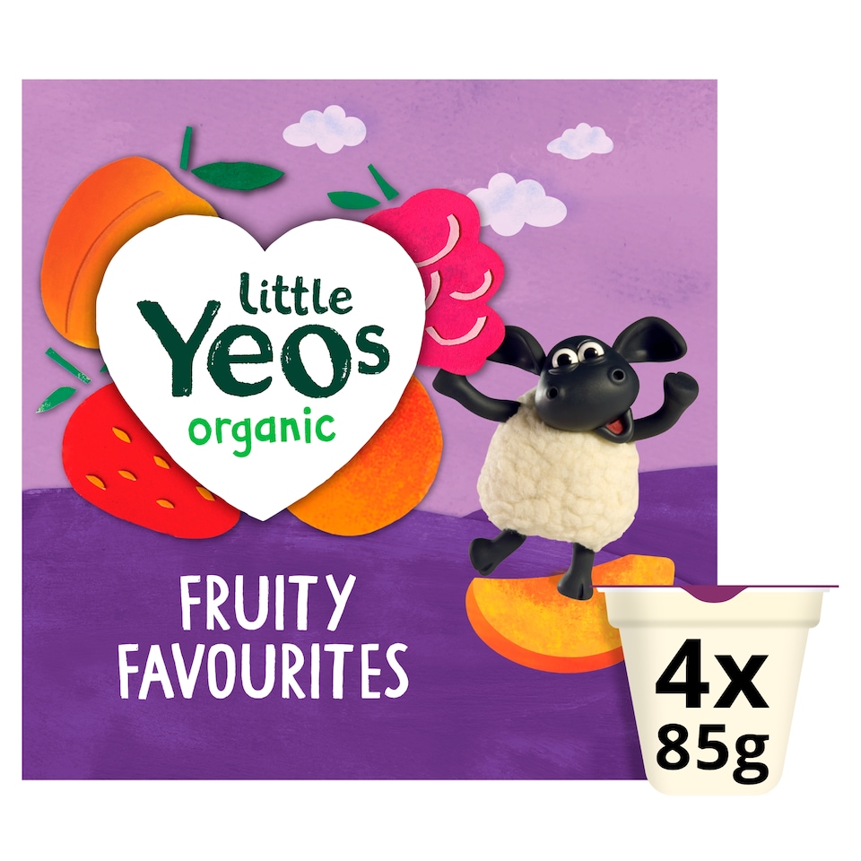 image 1 of Yeo Valley Organic Little Yeos Fruity Favourites Kids Yogurt 4x85g