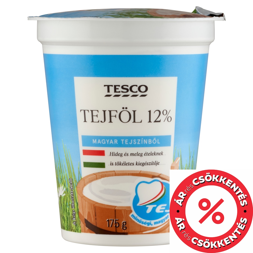 Tesco félzsíros tejföl 12% 175 g