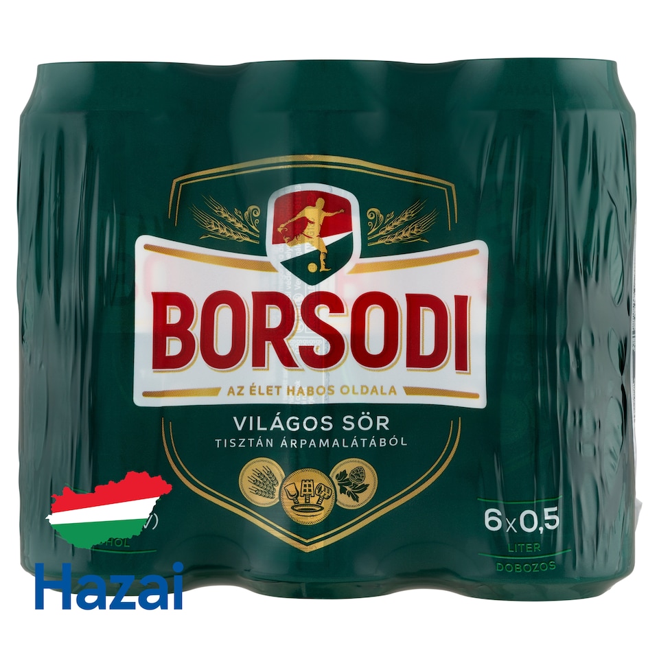 Borsodi világos sör 4,5% 6 x 0,5 l  1. kép