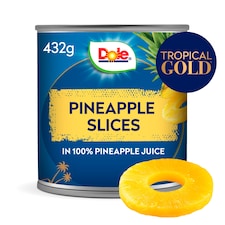 Dole Gold Pineapple Slices In Juice 432G