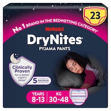Huggies DryNites Bedwetting Pyjama Nappy Pants Girl 8-13Yr x 23