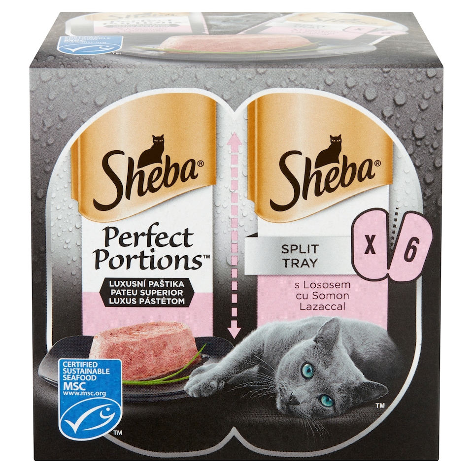 image 1 of Sheba Perfect Portions Complete Wet Food for Adult Cats with Salmon 3 x (2 x 37,5 g)