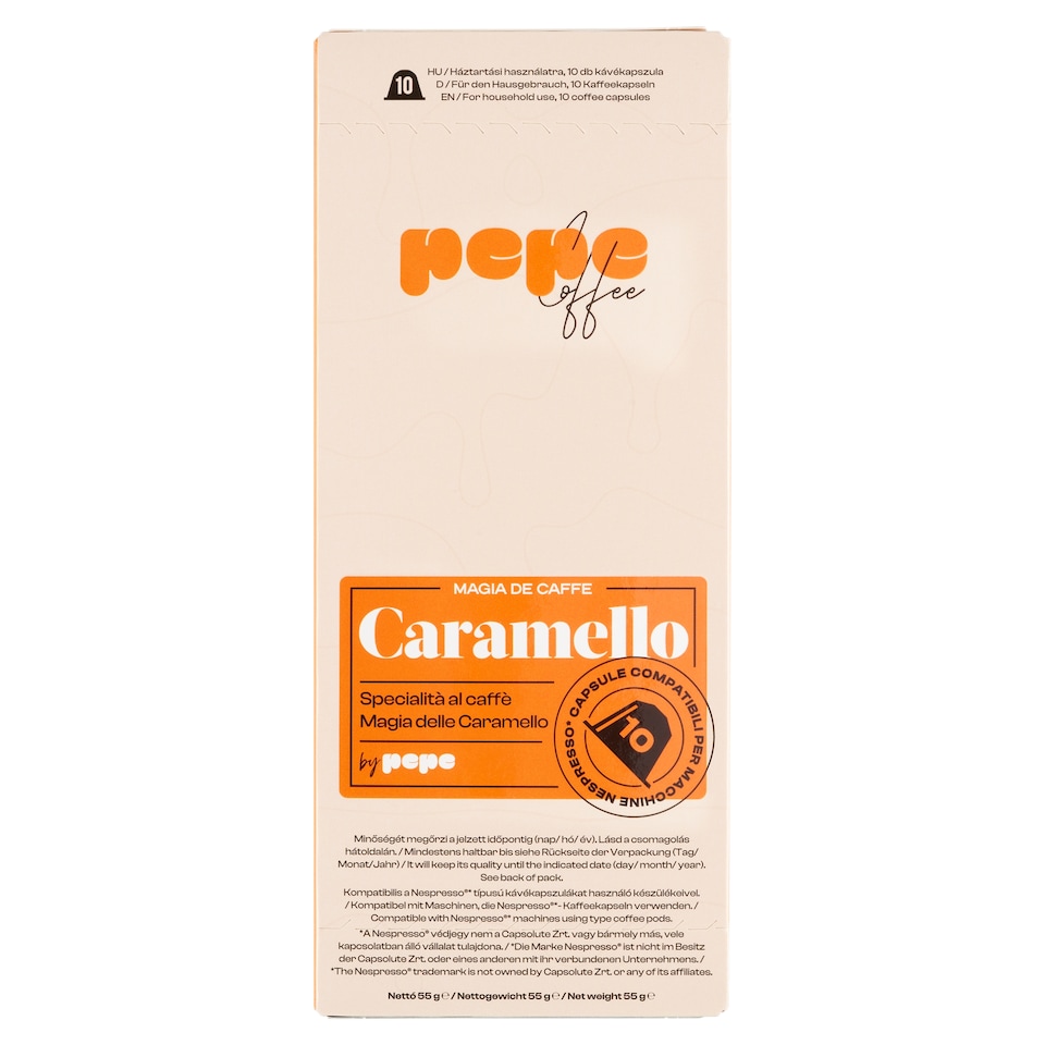 Pepe Coffee kávékapszula karamell ízesítéssel 10 db 55 g