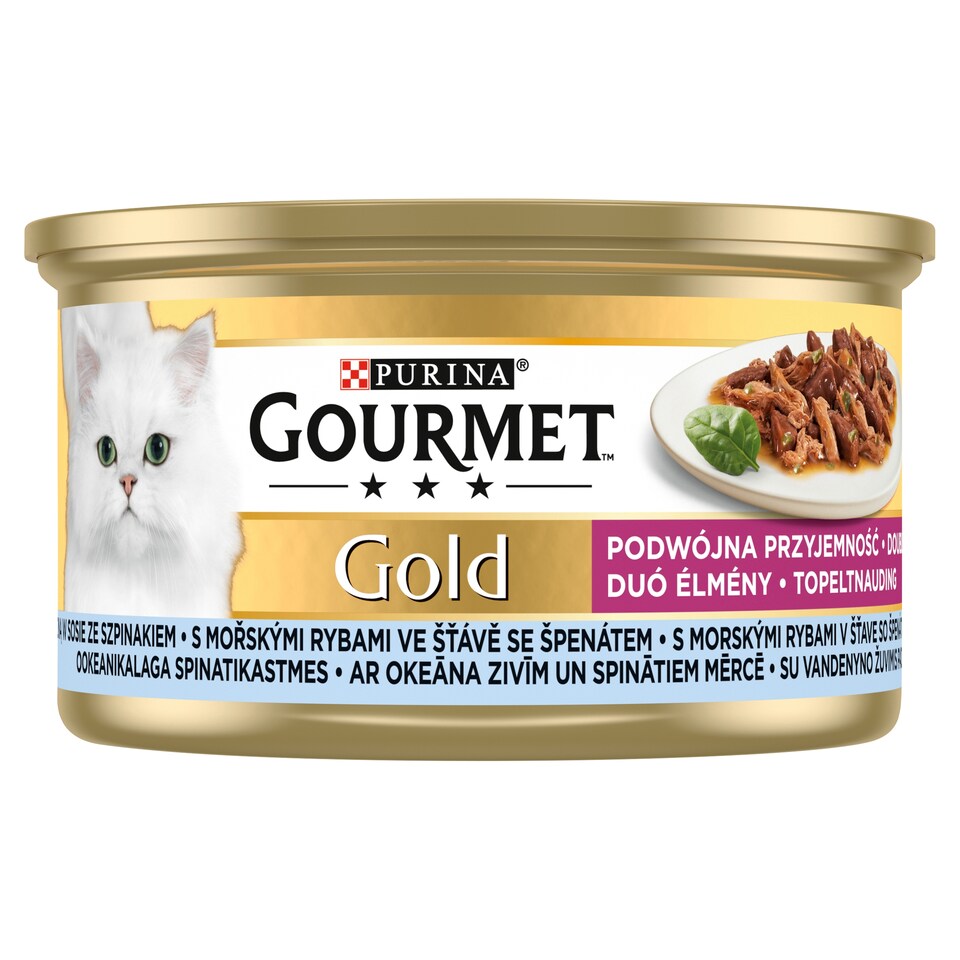 GOURMET Gold with Sea Fish in Juice With Spinach 85g