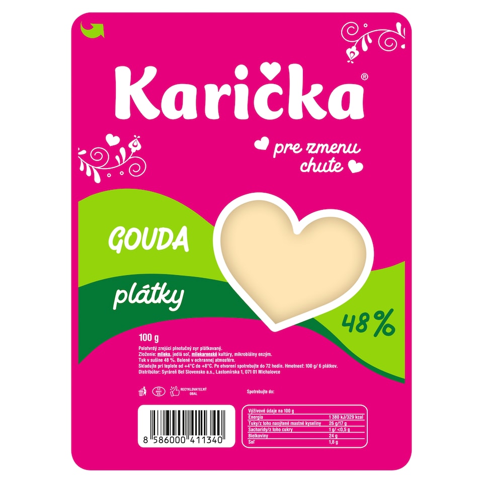 Karička Gouda 48 % plátky 100 g