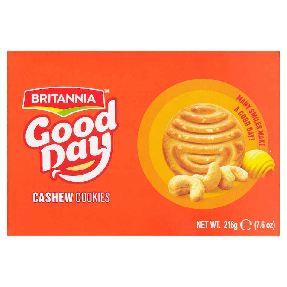 BRITANNIA GOOD DAY CASHEW COOKIES 216g 