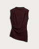 image 4 of F&F Ribbed Sleeveless Asymmetric Top in Burgundy