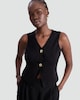 image 1 of F&F Sleeveless Two Button Waistcoat in Black