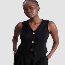 F&F Sleeveless Two Button Waistcoat in Black
