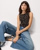 image 3 of F&F Polka Dot Slash Neck Vest in Multi Brown