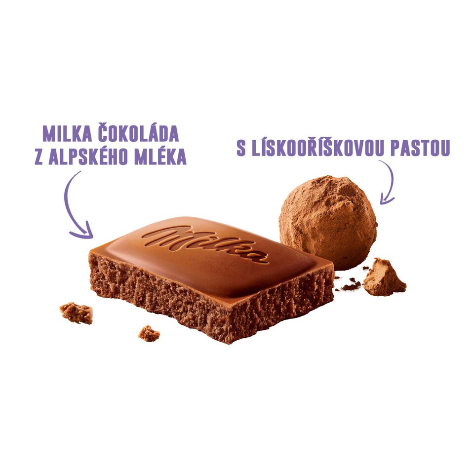 Obrázek 1 pro produkt Milka Noisette mléčná čokoláda z alpského mléka s lískooříškovou pastou 90 g