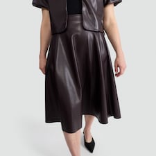 OH ME OH MY Faux Leather Co-ord Midi Skirt in Black