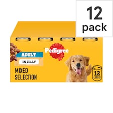 Pedigree Adult Wet Dog Food Tins Mixed in Jelly 12 x 385g