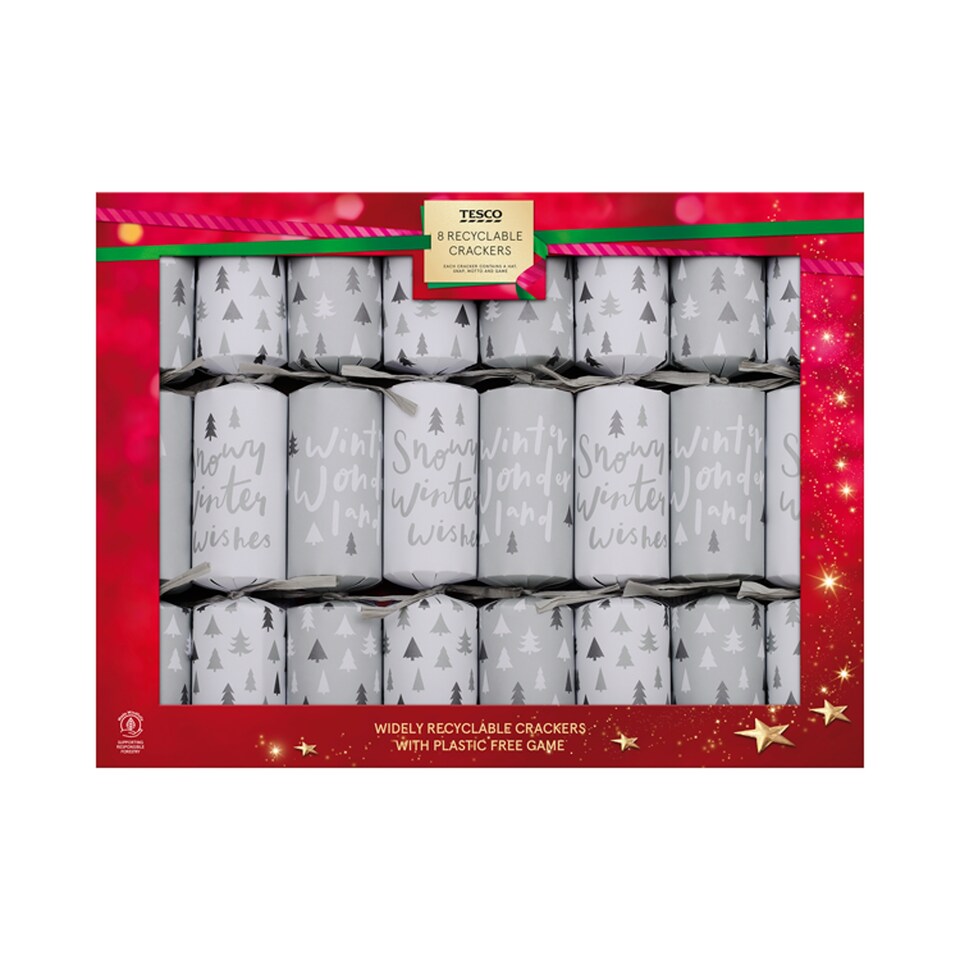 Tesco Silver Dinner Crackers 8 Pack