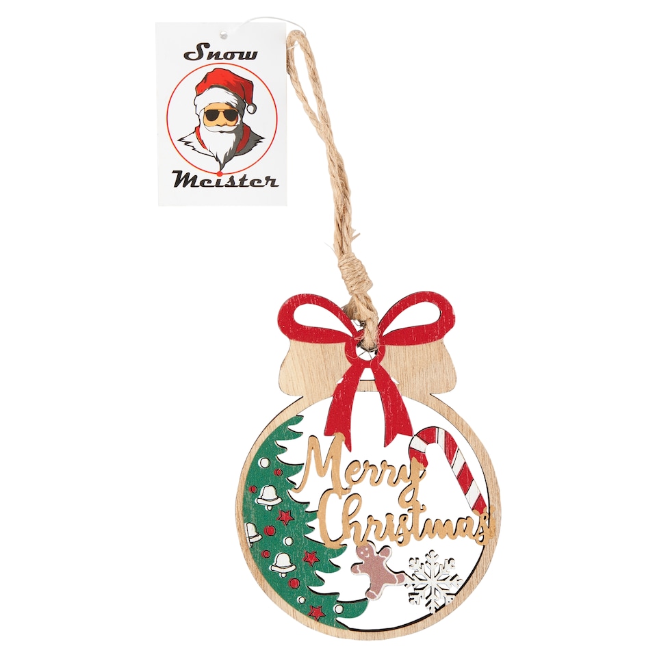 Snow Meister SM2669 Merry Christmas Wooden Hanging Decoration