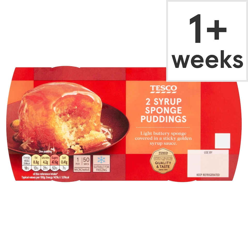 Tesco 2 Syrup Sponge Puddings 210g