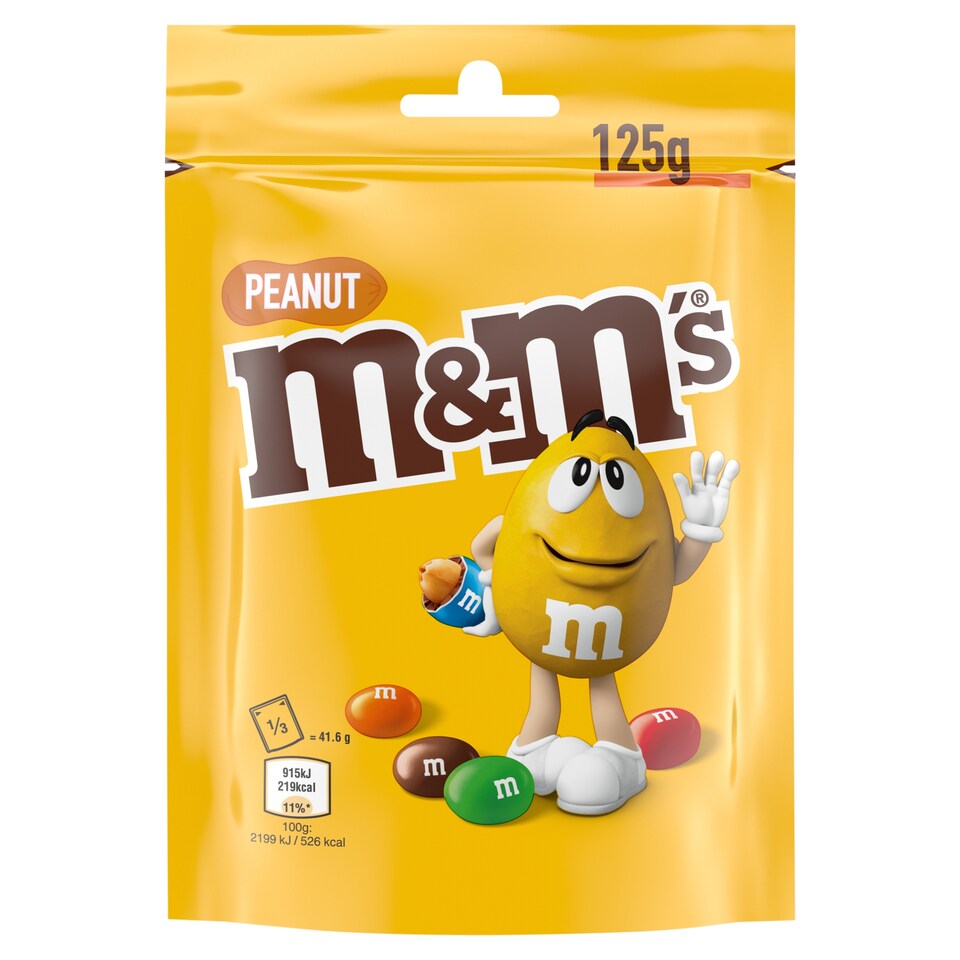 M&M's Dragees Filled with Roasted Peanuts in Milk Chocolate and Sugar Coating 125 g