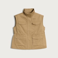 F&F Cinched Waist Utility Gilet in Neutral