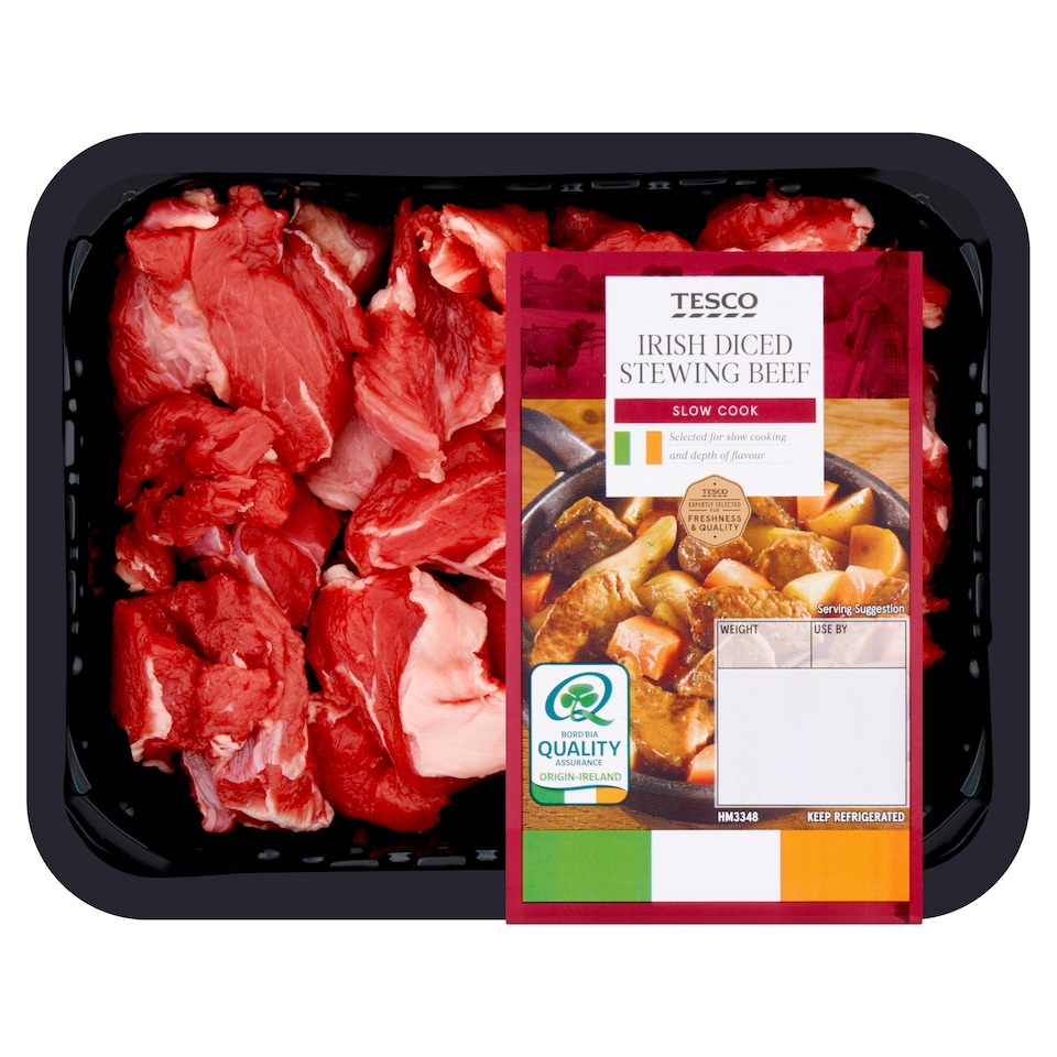 Tesco Irish Diced Stewing Beef 350g