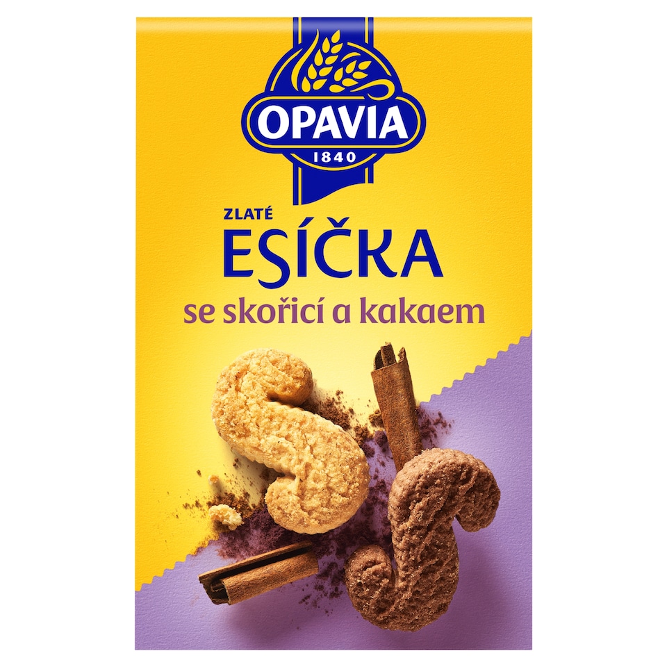 Opavia sušenky Zlaté Esíčka se skořicí a kakaem 220g