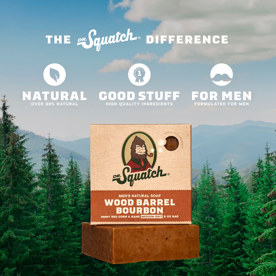image 1 of Dr Squatch Wood Barrel Bourbon Soap & Deodorant Gift Set
