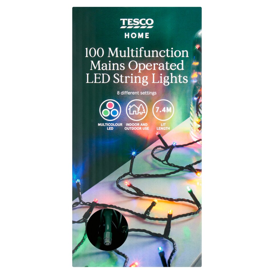 Tesco Multicoloured 100 Multifunction Christmas Tree Lights