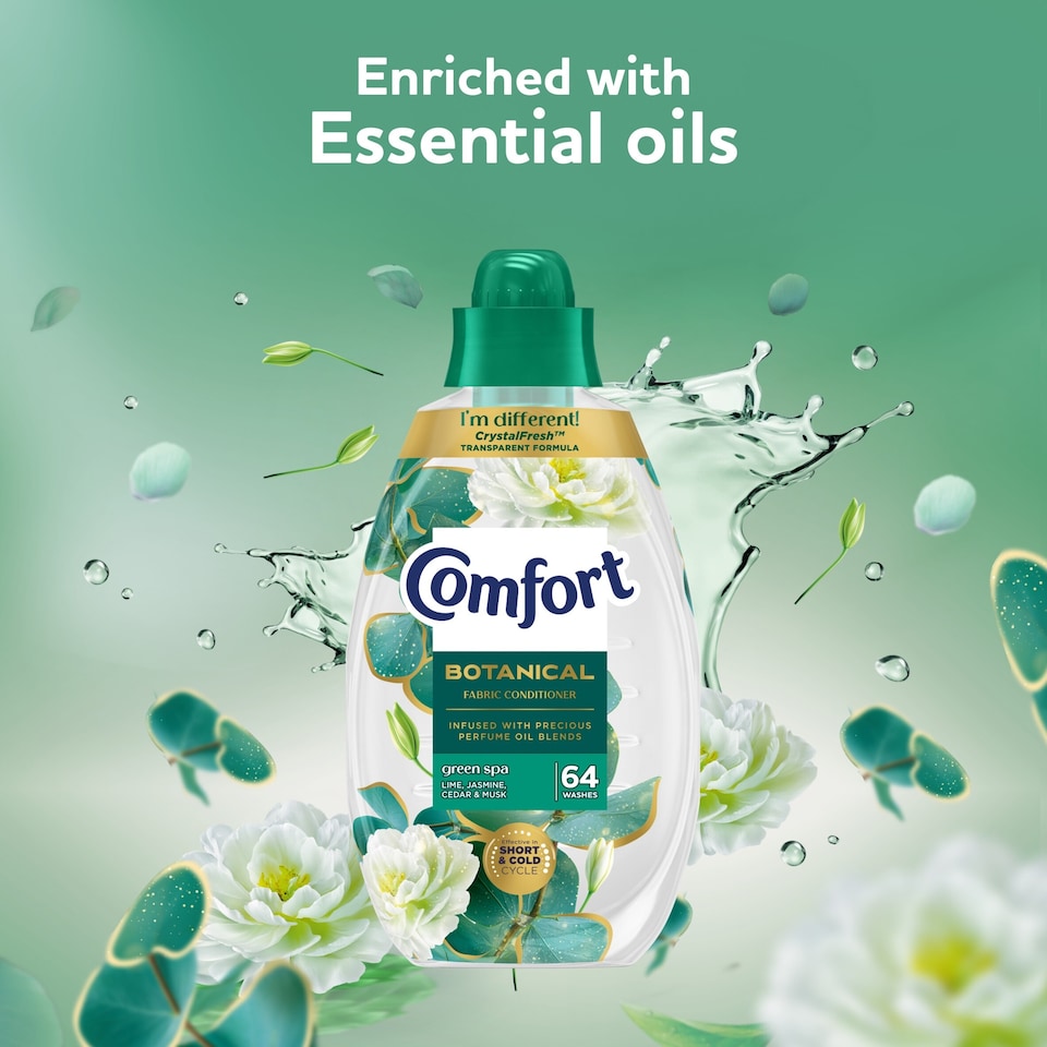 image 1 of Comfort Botanical Green Spa Fabric Conditioner 64 Wash 960ml
