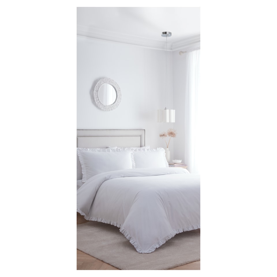image 1 of West Park White Frill Duvet Cover Set Double