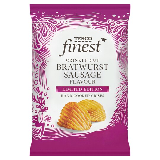 Tesco Finest Bratwurst Sausages Flavoured Crisps 150G Tesco Groceries