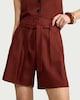 image 1 of The F&F Edit Linen Rich Pleated Co-ord Shorts in Red