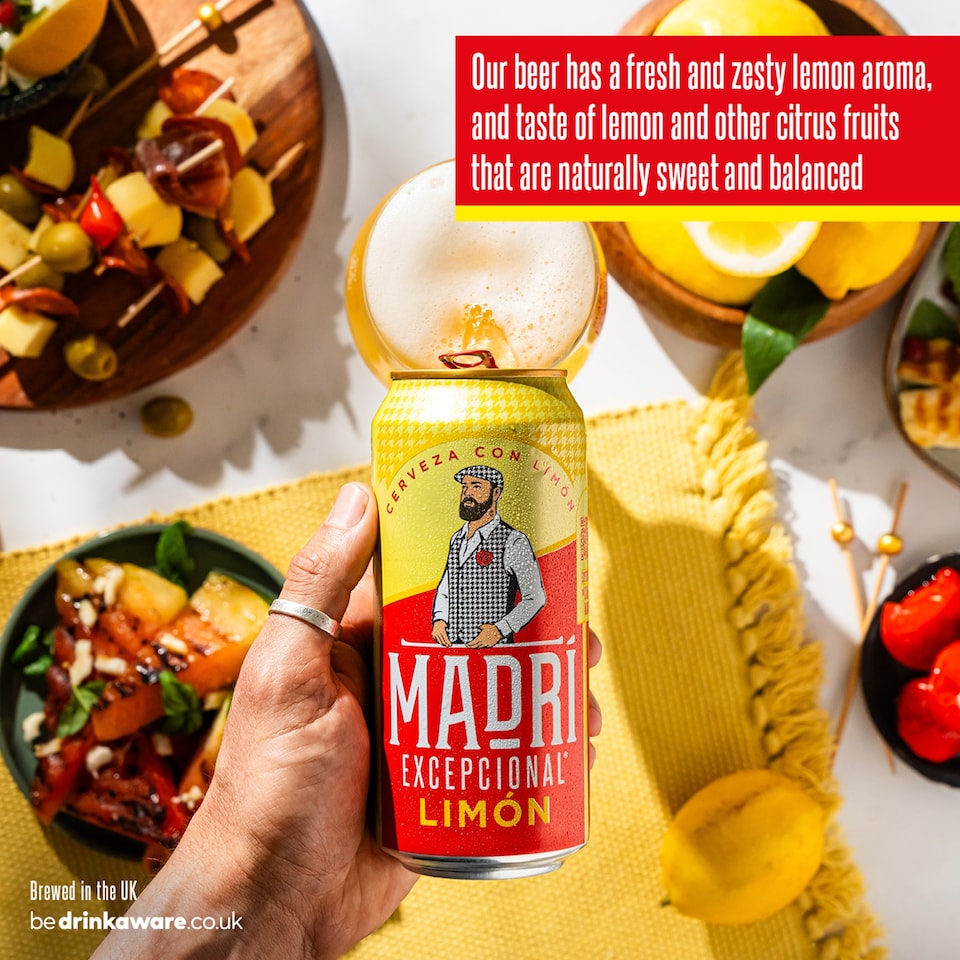 image 1 of Madri Excepcional Limon Beer 4 x 440ml